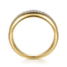 14K White Yellow Gold Double Row Diamond Wide Band Ring - 0.3 ct