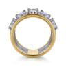 14K White  Yellow Gold Emerald Cut Diamond Easy Stackable Ring - 1.9 ct