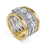 14K White  Yellow Gold Emerald Cut Diamond Easy Stackable Ring - 1.9 ct