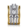 14K White  Yellow Gold Emerald Cut Diamond Easy Stackable Ring - 1.9 ct