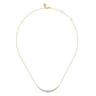 14K White  Yellow Gold Graduating Bujukan and Diamond Bar Necklace - 0.35 ct
