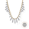 14K White  Yellow Gold Graduating Diamond Droplet Necklace - 1.5 ct