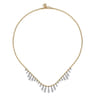 14K White  Yellow Gold Graduating Diamond Droplet Necklace - 1.5 ct