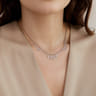 14K White  Yellow Gold Graduating Diamond Droplet Necklace - 1.5 ct