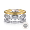 14K White  Yellow Gold Graduating Diamond Easy Stackable Ring - 0.75 ct