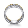 14K White  Yellow Gold Graduating Diamond Easy Stackable Ring - 0.75 ct