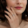 14K White  Yellow Gold Graduating Diamond Easy Stackable Ring - 0.75 ct