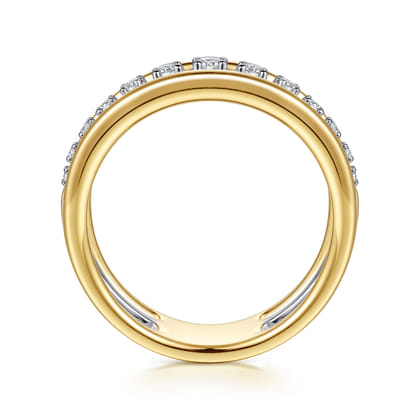 14K White Yellow Gold Graduating Diamond Easy Stackable Ring