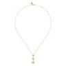 14K White  Yellow Gold Graduating Diamond Flower Pendant Drop Necklace - 0.4 ct