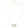 14K White  Yellow Gold Graduating Diamond Pendant Necklace - 0.7 ct