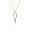 14K White Yellow Gold Graduating Diamond Pendant Necklace - 0.25 ct