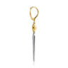 14K White Yellow Gold Graduating Diamond Spike and Rhombus Shape Leverback Drop Earrings - 0.3 ct
