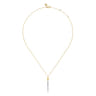 14K White Yellow Gold Graduating Diamond Spike and Rhombus Shape Pendant Necklace - 0.16 ct