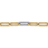 14K White-Yellow Gold Hollow Paperclip Chain Bracelet with Diamond Pave Link Stations - 1.4 ct