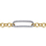 14K White Yellow Gold Hollow Tube Link Diamond Bracelet - 1.54 ct