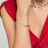 14K White Yellow Gold Hollow Tube Link Diamond Bracelet - 1.54 ct