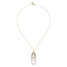 14K White-Yellow Gold Multi Oval Bujukan Diamond Pendant Necklace - 0.6 ct