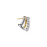 14K White Yellow Gold Multi Row Diamond J Hoop Earrings - 0.75 ct