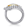 14K White  Yellow Gold Multi Row Graduating Diamond Bypass Ring - 2.05 ct