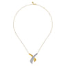 14K White  Yellow Gold Multi Row Graduating Diamond Pendant Necklace - 1.5 ct