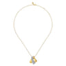 14K White  Yellow Gold Multi Row Graduating Diamond Pendant Necklace - 1.05 ct