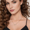 14K White  Yellow Gold Open Oval Shape Diamond Hollow Paperclip Chain Necklace - 0.2 ct