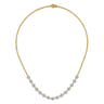 14K White-Yellow Gold Pave Diamond Cluster Station Bujukan Necklace - 2.05 ct