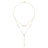 14K White  Yellow Gold Pave Diamond Layered Chevron Necklace - 0.19 ct