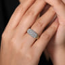 14K White-Yellow Gold Pave Diamond and Bujukan Bead Wide Band - 1.05 ct