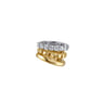 14K White  Yellow Gold Prong Set Diamond Multi Row Single Ear Cuff - 0.3 ct