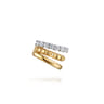 14K White  Yellow Gold Prong Set Diamond Multi Row Single Ear Cuff - 0.3 ct