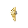 14K White  Yellow Gold Radiant Fan Diamond Cut and Cluster Diamond Stud Earrings - 0.23 ct