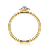 14K White  Yellow Gold Star and Blue Topaz Stackable Ring