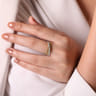 14K White-Yellow Gold Three Row Bujukan Ball and Diamond Band Ring - 0.2 ct