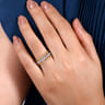 14K White-Yellow Gold Three Row Diamond Open Ring - 0.5 ct