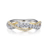 Fancy Wedding Ring in 14k Yellow/white Gold with Round Natural Diamond at Gabriel & Co.