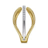 14K White-Yellow Gold Twisted Rope Three Row Curving Diamond Ring - 0.15 ct