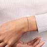 14K White  Yellow Gold White Sapphire Bar Bracelet