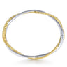 14K White-Yellow Twisted Rope and Diamond Bangle - 0.65 ct