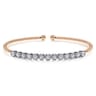 14K White and Rose Gold Diamond Bangle - 1 ct