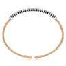 14K White and Rose Gold Diamond Bangle - 1 ct