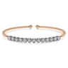 14K White and Rose Gold Diamond Bangle - 1 ct