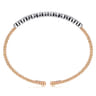 14K White and Rose Gold Diamond Bangle - 1 ct