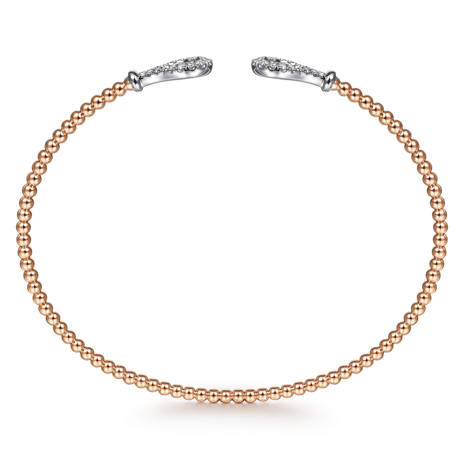 14K White and Rose Gold Diamond Bangle - Shot 3