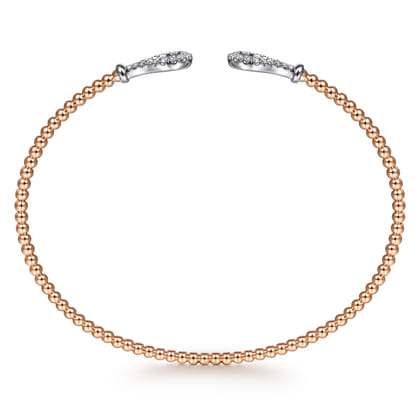 14K White and Rose Gold Diamond Bangle