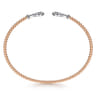 14K White and Rose Gold Diamond Bangle