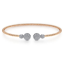 14K White and Rose Gold Diamond Bangle