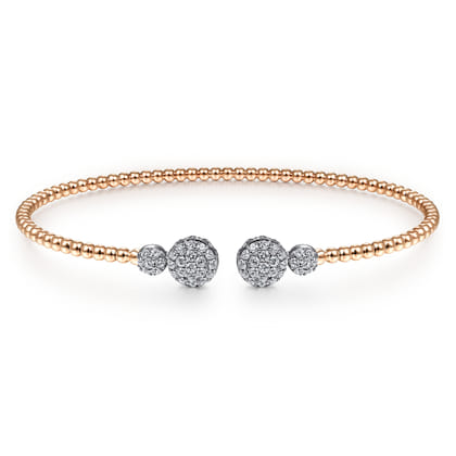 14K White and Rose Gold Diamond Bangle