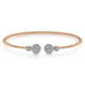 14K White and Rose Gold Diamond Bangle