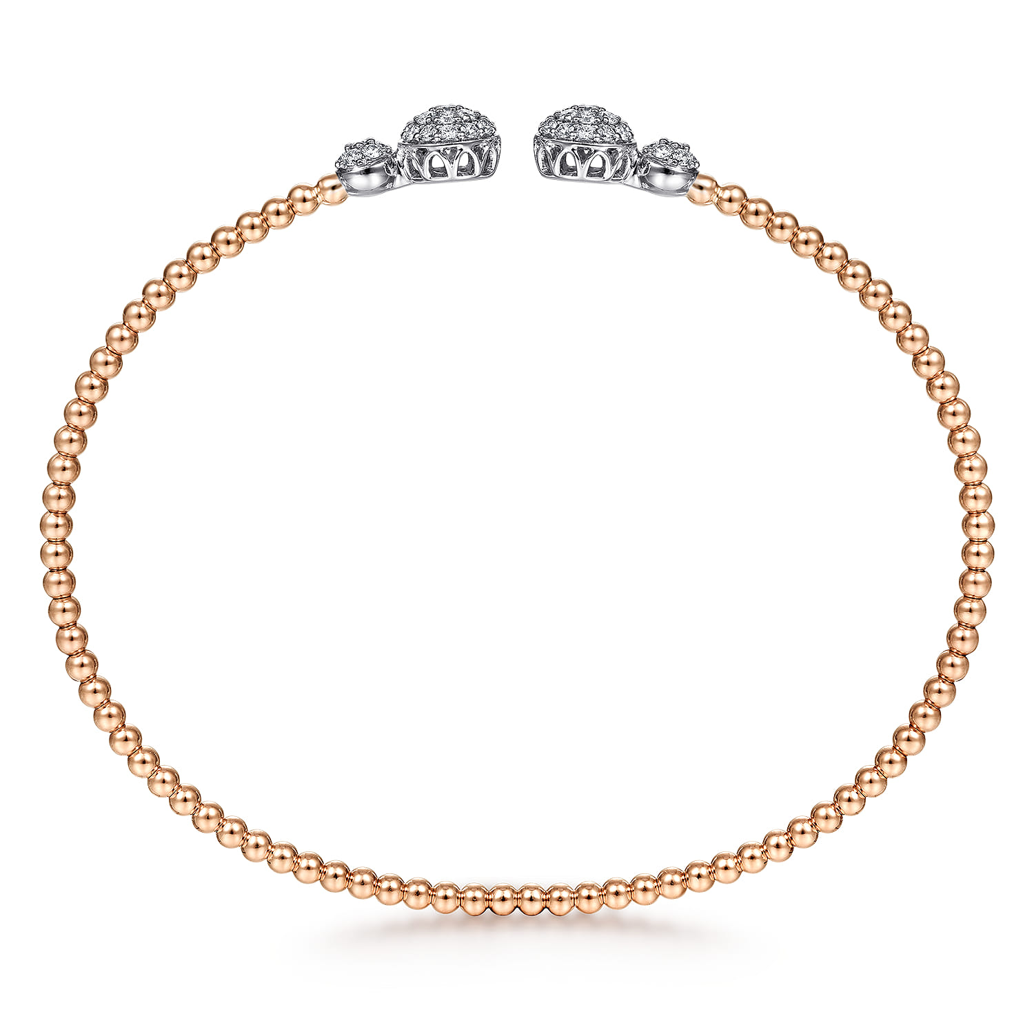 14K White and Rose Gold Diamond Bangle - Shot 3